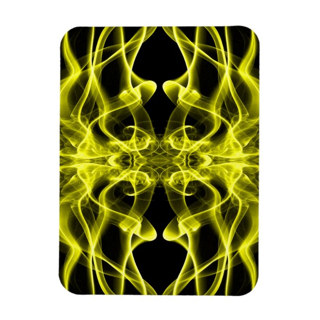 Yellow Smoke Symmetrical Minimalist Black Magnet (Vertical)