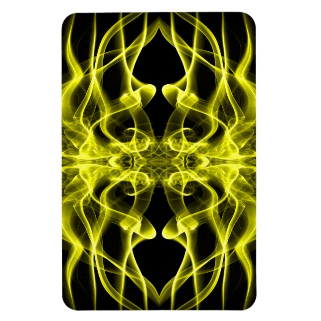 Yellow Smoke Symmetrical Minimalist Black Magnet (Vertical)