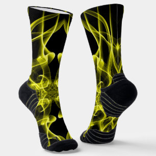 Yellow Smoke Symmetrical Minimalist Black Socks