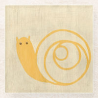 Yellow Snail on Cream Background