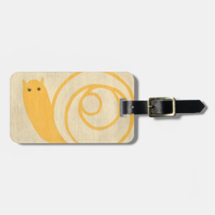 Yellow Snail on Cream Background Luggage Tag