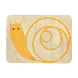 Yellow Snail on Cream Background Magnet