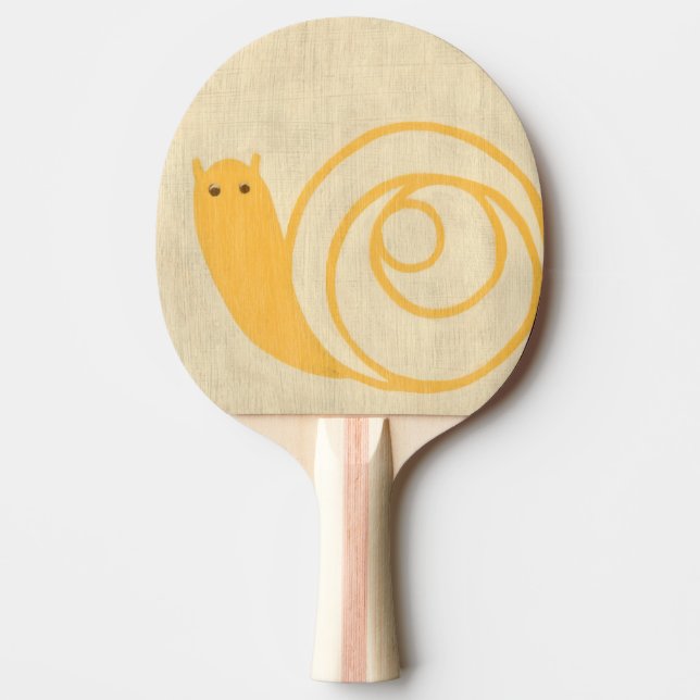 Yellow Snail on Cream Background Ping Pong Paddle (Front)