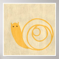 Yellow Snail on Cream Background