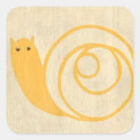 Yellow Snail on Cream Background