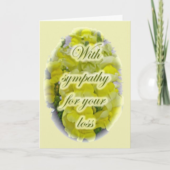 Yellow Snapdragon Sympathy Card (Front)
