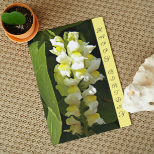 Yellow Snapdragons Floral Birthday Card