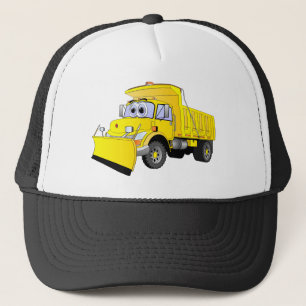Yellow Snow Plough Cartoon Trucker Hat