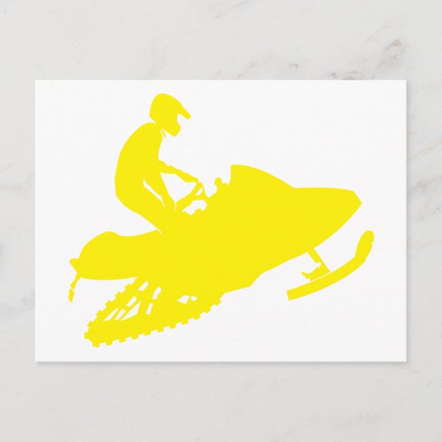 Yellow-Snowmobiler Postcard (Front)