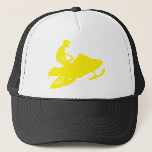 Yellow-Snowmobiler Trucker Hat