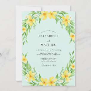 Yellow Soft Floral Spring Wedding Invitation