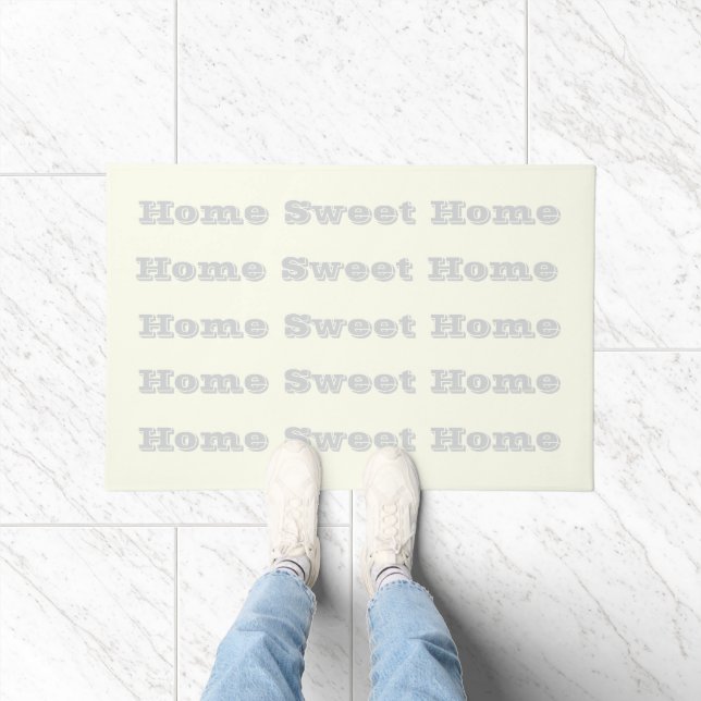 Yellow Soft Pale White Pastel Solid Colour Doormat (Indoor)