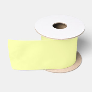 Yellow Soft Pale White Pastel Solid Colour Satin Ribbon