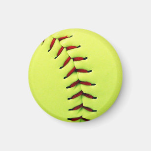 Yellow softball ball magnet