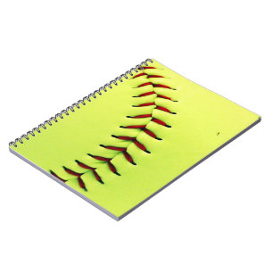 Yellow softball ball spiral notebook