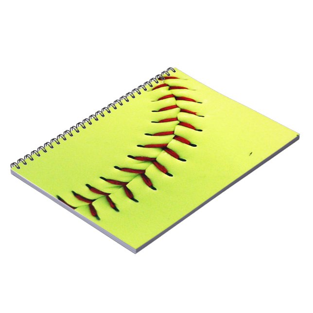 Yellow softball ball spiral notebook (Left Side)