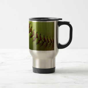 Yellow Softball Fan Travel Mug