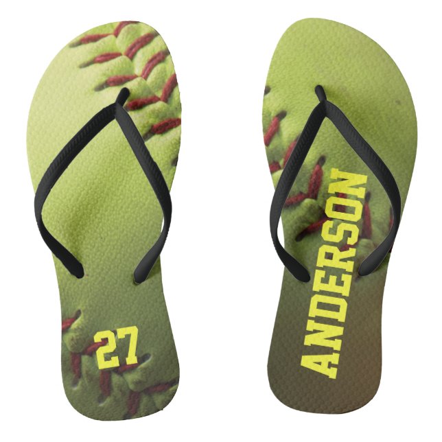 Yellow Softball Jandals (Footbed)