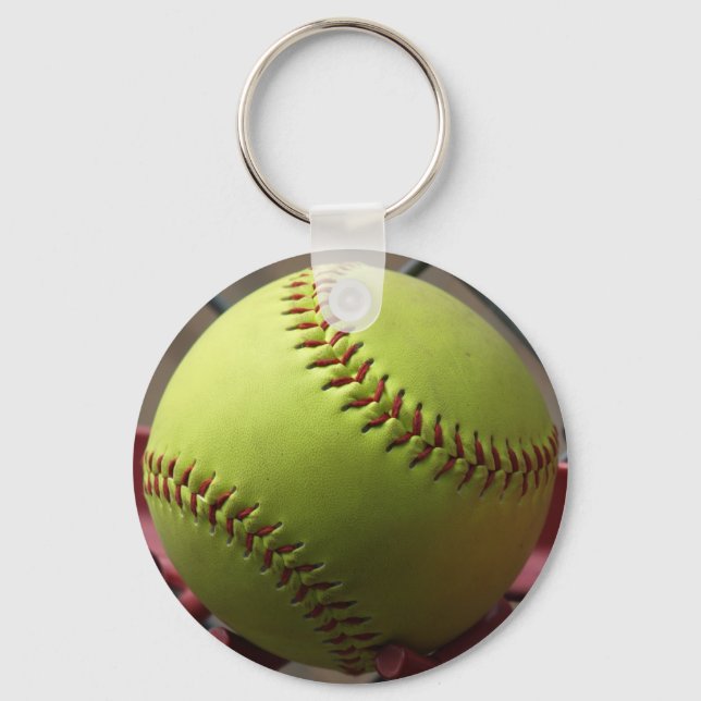 Yellow Softball Key Ring (Front)