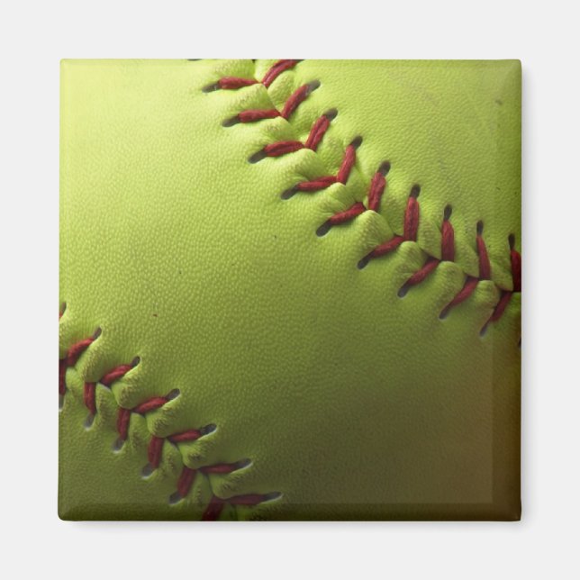 Yellow Softball Plain Magnet (Front)