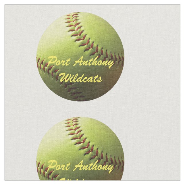 Yellow Softball Team Name Fabric (Close Up)