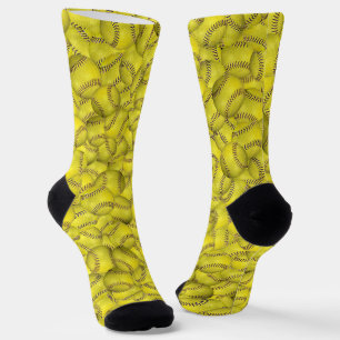 Yellow Softballs Socks