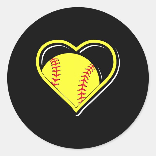 Yellow Softll Heart For Softll Lovers  Classic Round Sticker (Front)