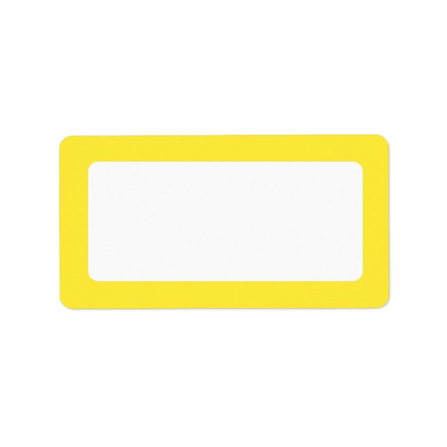 Yellow solid colour border blank label (Front)
