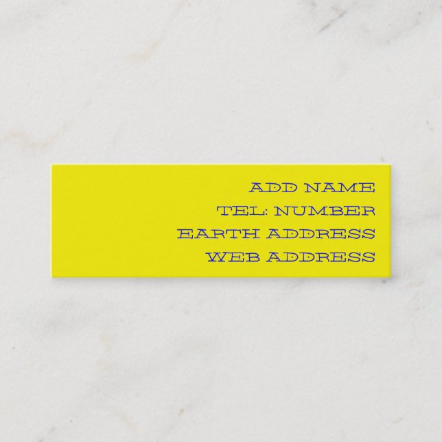 Yellow solid colour business card (Front)