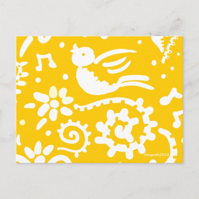 yellow songbird postcard (Front)