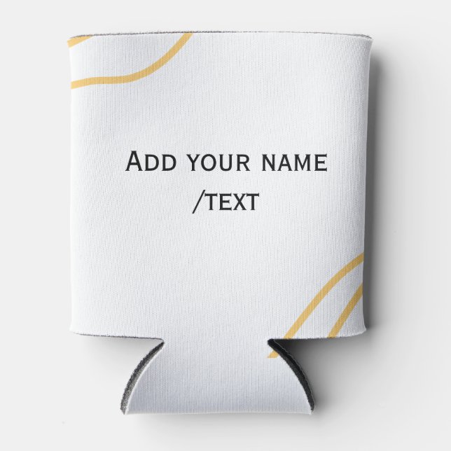 Yellow Spanish border name message text lines  Can Cooler (Front)