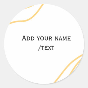 Yellow Spanish border name message text lines  Classic Round Sticker