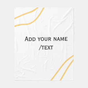 Yellow Spanish border name message text lines  Fleece Blanket
