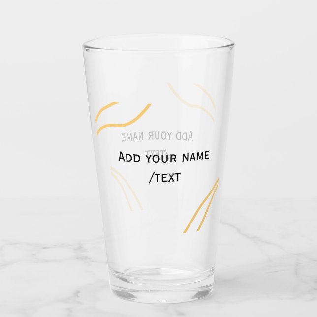 Yellow Spanish border name message text lines  Glass (Front)