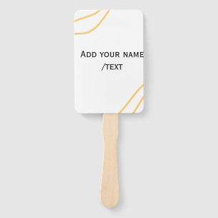 Yellow Spanish border name message text lines  Hand Fan