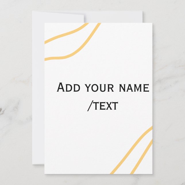 Yellow Spanish border name message text lines  Holiday Card (Front)