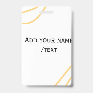 Yellow Spanish border name message text lines ID Badge