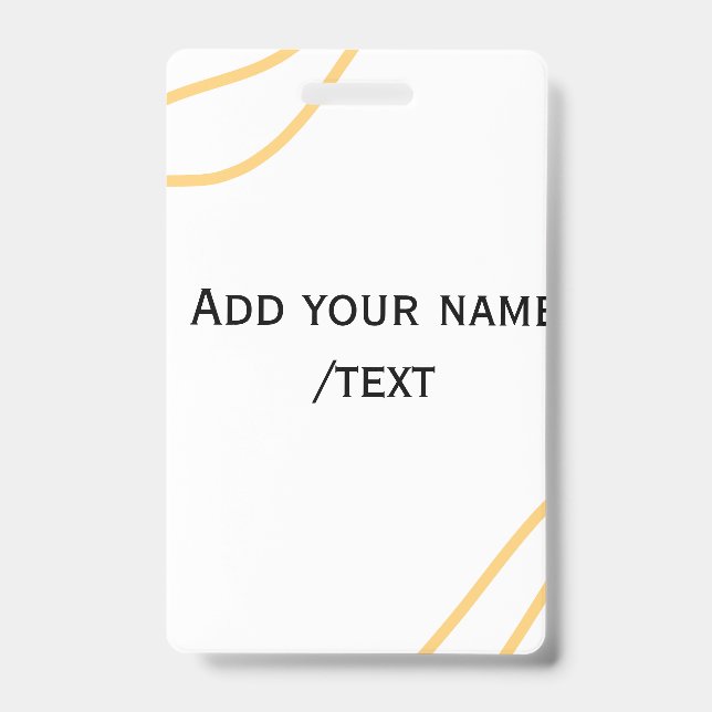 Yellow Spanish border name message text lines  ID Badge (Front)