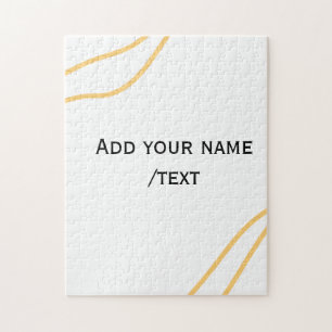 Yellow Spanish border name message text lines Jigsaw Puzzle