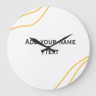 Yellow Spanish border name message text lines Large Clock
