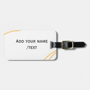 Yellow Spanish border name message text lines  Luggage Tag