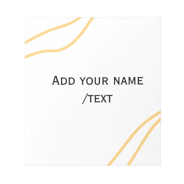 Yellow Spanish border name message text lines  Notepad (Front)