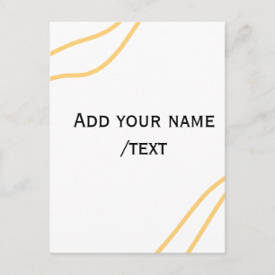 Yellow Spanish border name message text lines Postcard