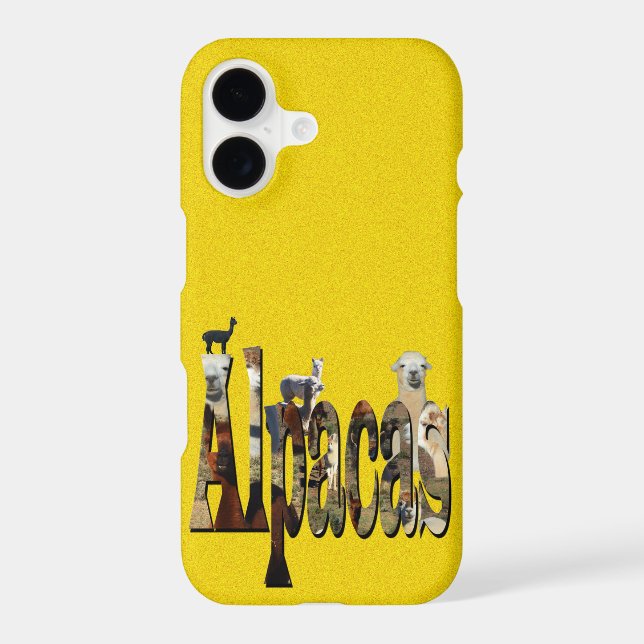 Yellow Speckled Alpaca Design, iPhone Case (Back)