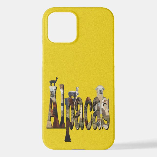 Yellow Speckled Alpaca Design, iPhone Case (Back)