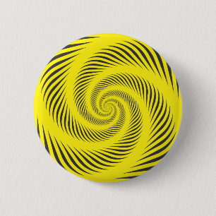 YELLOW SPIRAL 6 CM ROUND BADGE