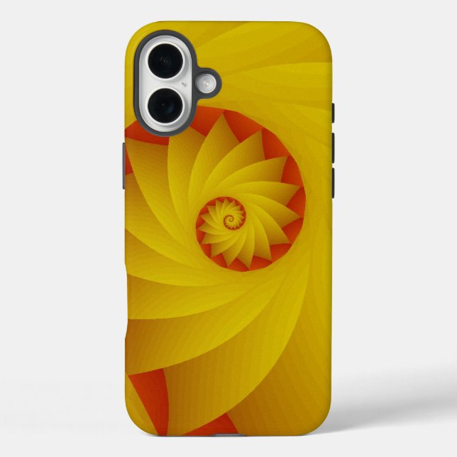 Yellow Spiral abstract phone case (Back)