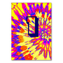 Yellow Spiral Tie Dye Wedding Table One