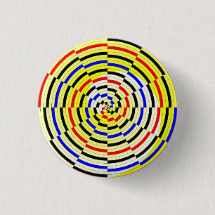 Yellow Spirals by Kenneth Yoncich 3 Cm Round Badge