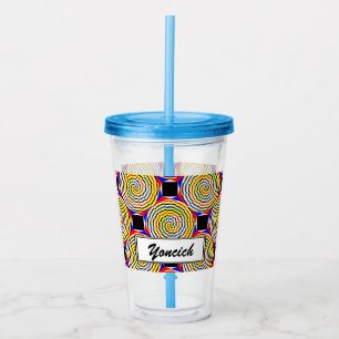 Yellow Spirals by Kenneth Yoncich Acrylic Tumbler